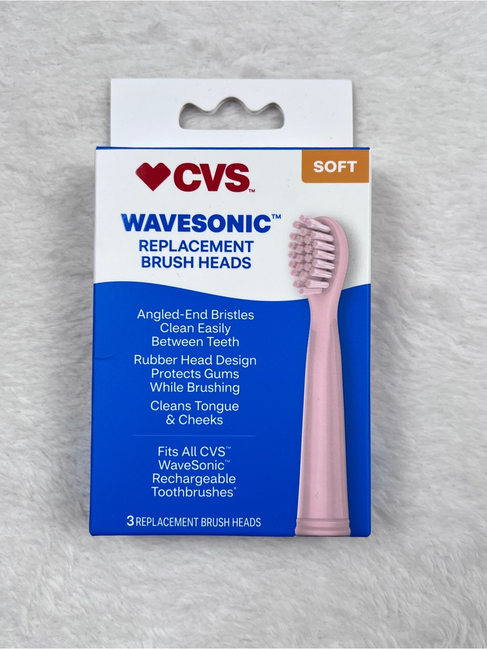 CVS WaveSonic Soft Replacement Brush Heads 3-Pack NEW Sealed